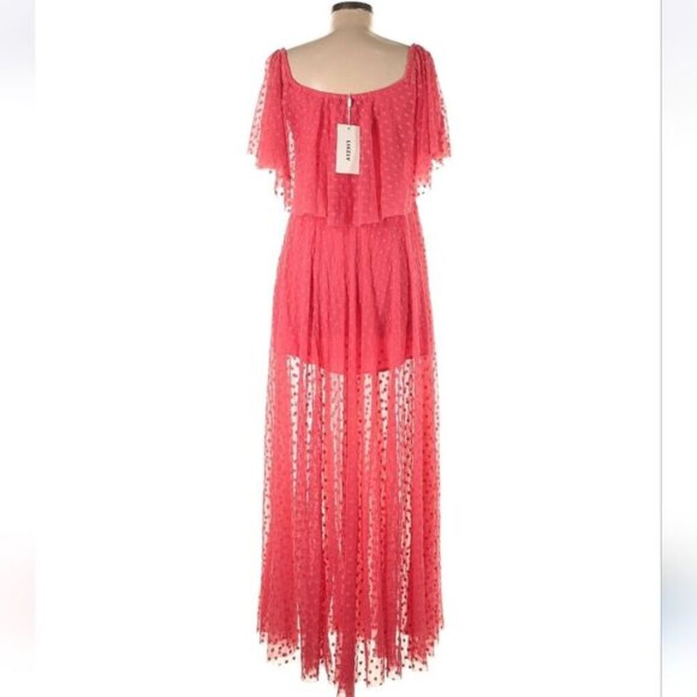 Likely NWT Blaine Ruffle Gown maxi dress in Pink Coral Women's Size 8 - Picture 3 of 8